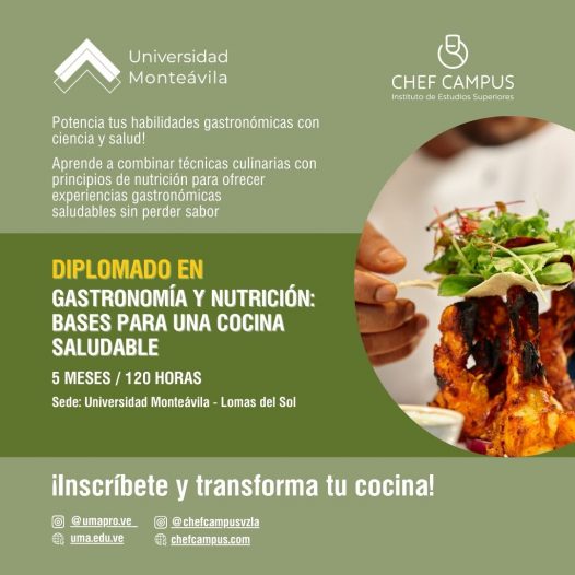 Diplomado en Gastronomía y Nutrición: Bases para una Cocina Saludable