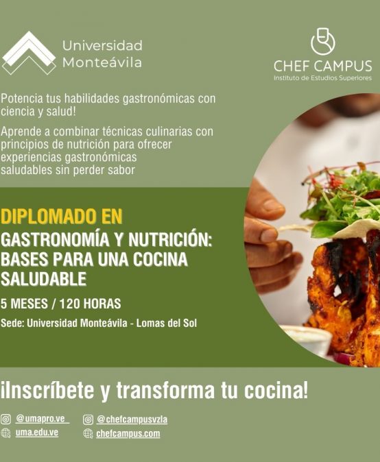 Diplomado en Gastronomía y Nutrición: Bases para una Cocina Saludable